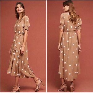 Anthropologie Maeve Breanna Polka Dot Wrap Dress